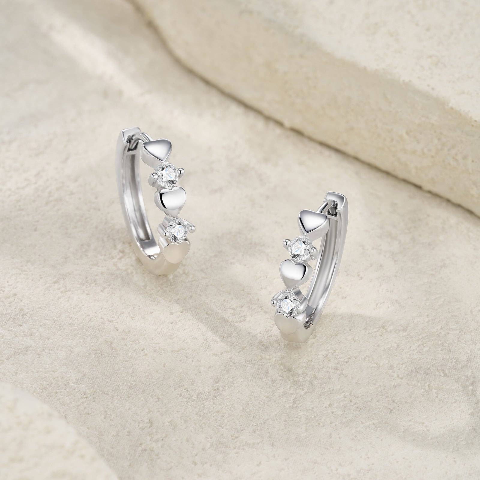 S925 Sterling Silver Round Moissanite Hoop Earrings