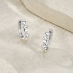 S925 Sterling Silver Round Moissanite Hoop Earrings