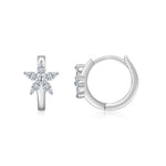 S925 Sterling Silver Round Moissanite Hoop Earrings