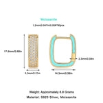 S925 Silver Gold-Tone Moissanite Earrings