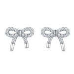 S925 Silver Bow Moissanite Stud Earrings