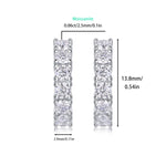 S925 Silver Earrings with Elaborate Moissanite Inlay