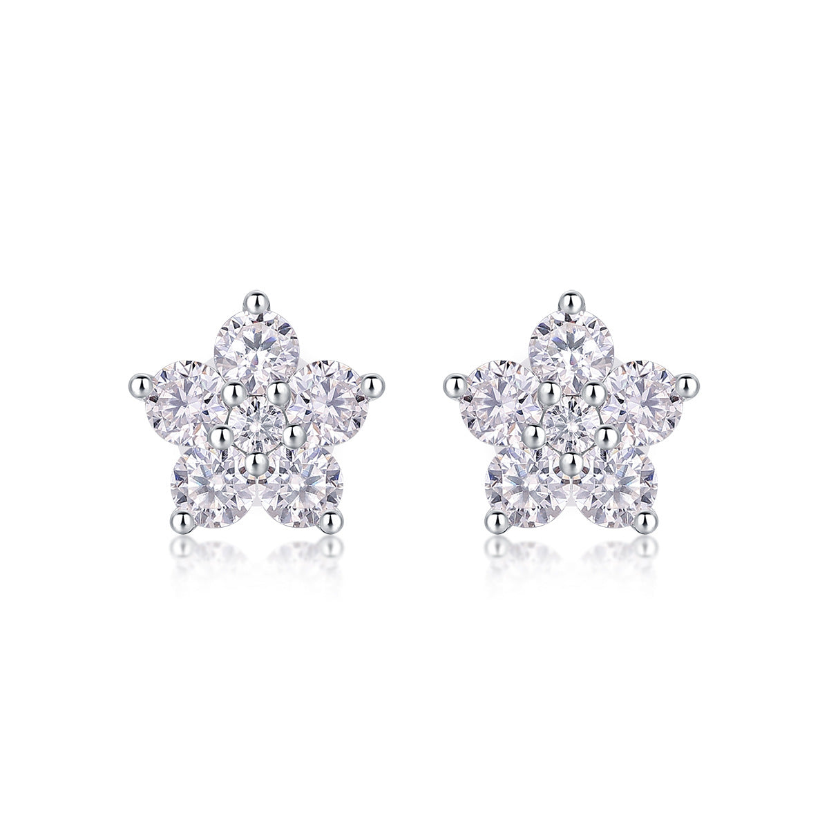 S925 Silver Six-Prong Moissanite Stud Earrings