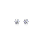 S925 Sterling Silver Round Moissanite Earrings for Sensitive Ears