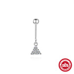 S925 Sterling Silver Bow Moissanite Flat-Back Threaded Cartilage Stud(Single unit)