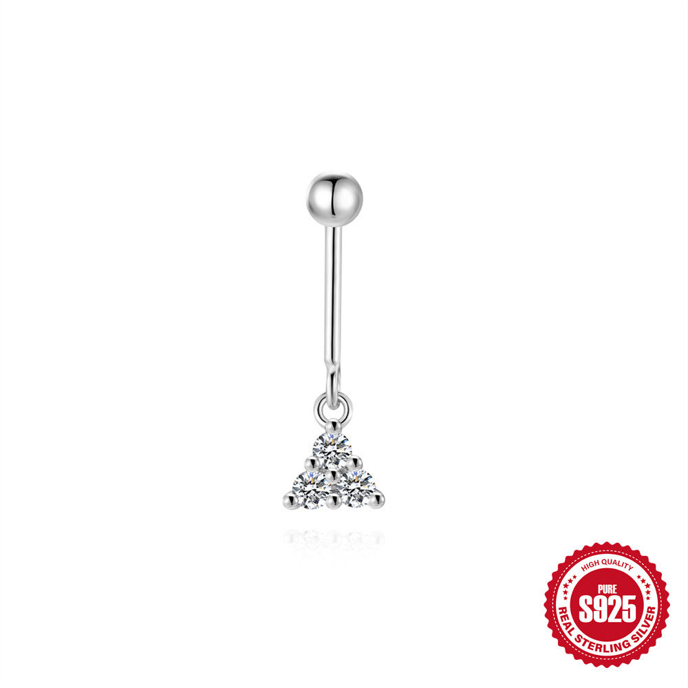 S925 Sterling Silver Bow Moissanite Flat-Back Threaded Cartilage Stud(Single unit)