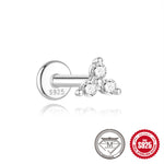 S925 Sterling Silver Petal Stud Earrings with Crushed Moissanite(Single unit)