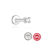 S925 Sterling Silver Petal Stud Earrings with Crushed Moissanite(Single unit)