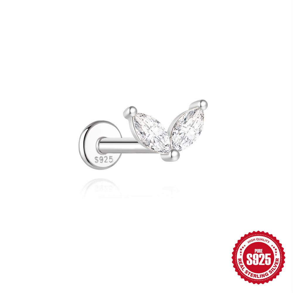 S925 Sterling Silver Moissanite Classic Bezel-Set Round Screw-Back Earrings(Single unit)
