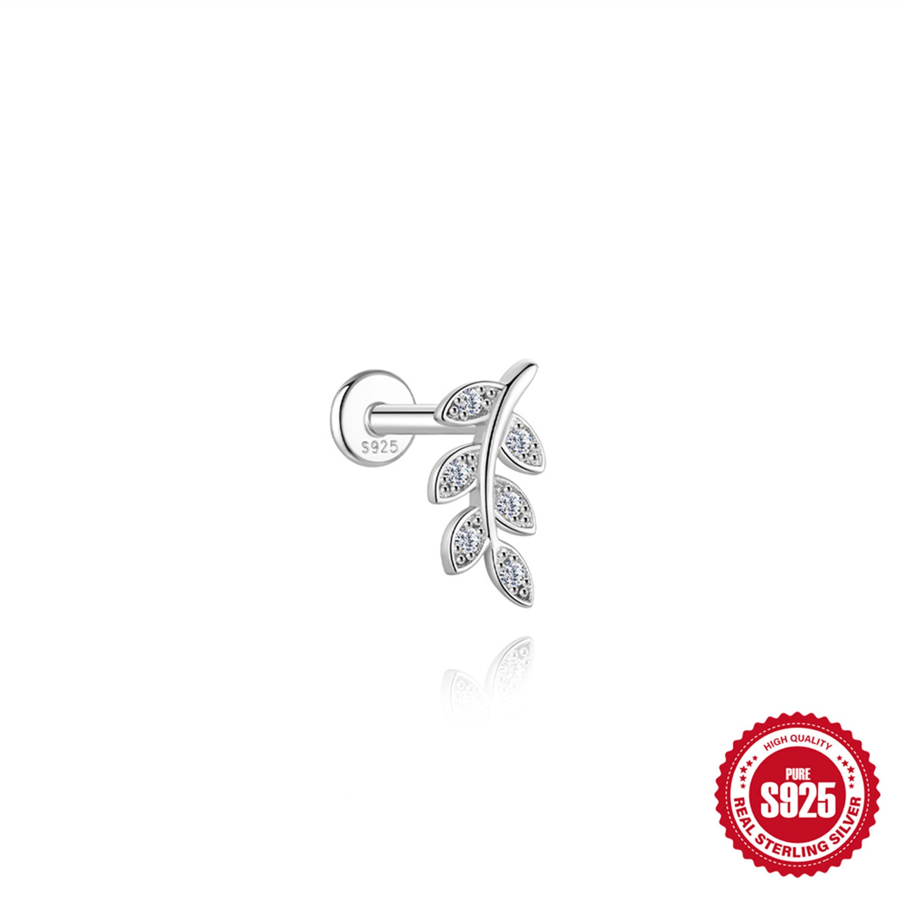 S925 Sterling Silver Moissanite Ear Stud(Single unit)