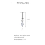 S925 Sterling Silver Moissanite Flat-Back Threaded Piercing Earring(Single unit)