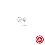 S925 Sterling Silver Six-Prong Moissanite Cartilage Stud Earring(Single unit)