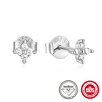 S925 Sterling Silver Floral Moissanite Stud Earrings