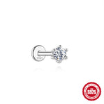 S925 Sterling Silver Moissanite Threaded Cartilage Stud(Single unit)