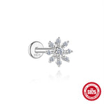 S925 Sterling Silver Moissanite Threaded Cartilage Stud(Single unit)