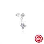 S925 Sterling Silver Moissanite Flat-Back Threaded Cartilage Stud(Single unit)