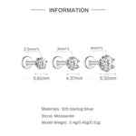 Authentic 925 Sterling Silver Geometric Earrings with D-Color Moissanite(Single unit)