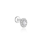 Authentic 925 Sterling Silver Geometric Earrings with D-Color Moissanite(Single unit)