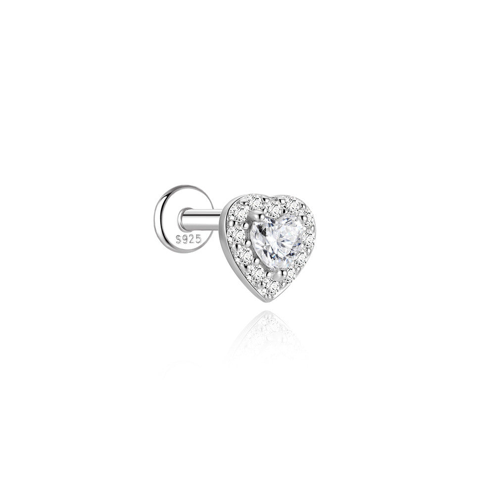 Authentic 925 Sterling Silver Geometric Earrings with D-Color Moissanite(Single unit)