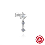 S925 Sterling Silver Moissanite 16G Cartilage Stud(Single unit)