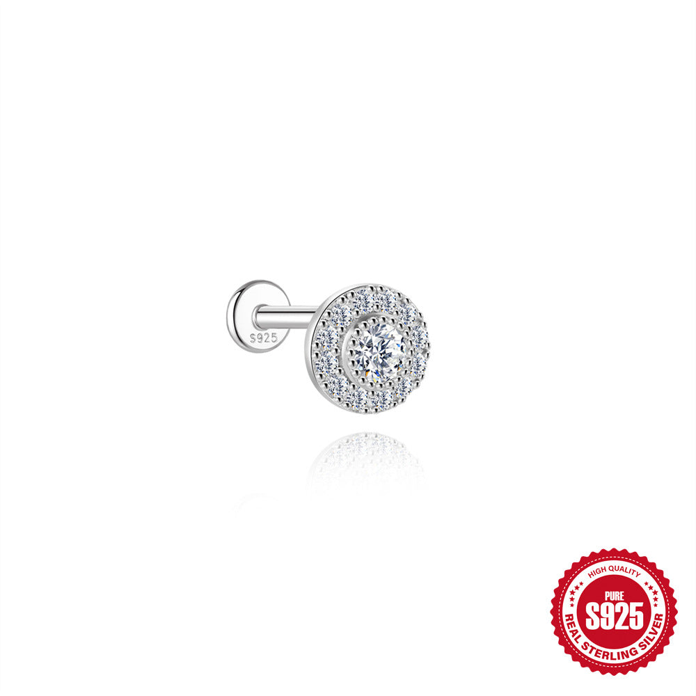 S925 Sterling Silver Snowflake & Wave Spinner Tassel Moissanite Earrings(Single unit)