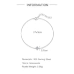 S925 Sterling Silver Single-Clover Moissanite Stackable Bracelet