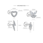 S925 Sterling Silver Moissanite Ear Stud(Single unit)