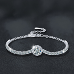 925 Sterling Silver Round-Set "Starry Sky" Moissanite Bracelet