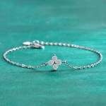 S925 Sterling Silver Four-Leaf Clover Moissanite Bracelet