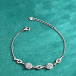 S925 Sterling Silver Butterfly Heart-Shaped Moissanite Bracelet