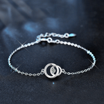 925 Sterling Silver Moissanite Interlocking Bracelet