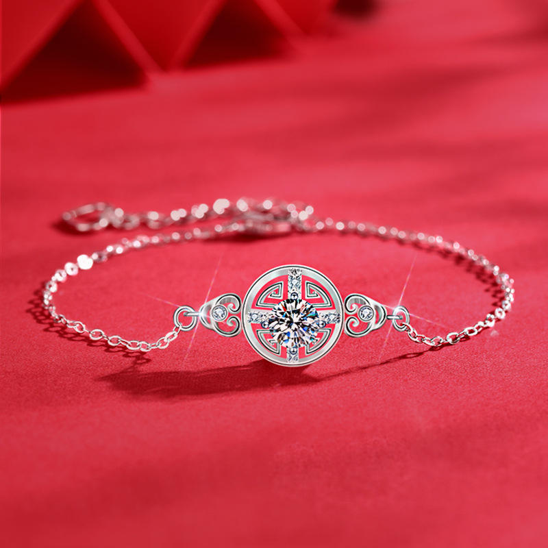 925 Sterling Silver Moissanite Coin Bracelet