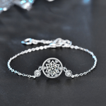925 Sterling Silver Dream Network Round Moissanite Bracelet