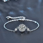 925 Sterling Silver Moissanite Sunflower Bracelet