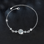 925 Sterling Silver Moissanite Round Star Bracelet