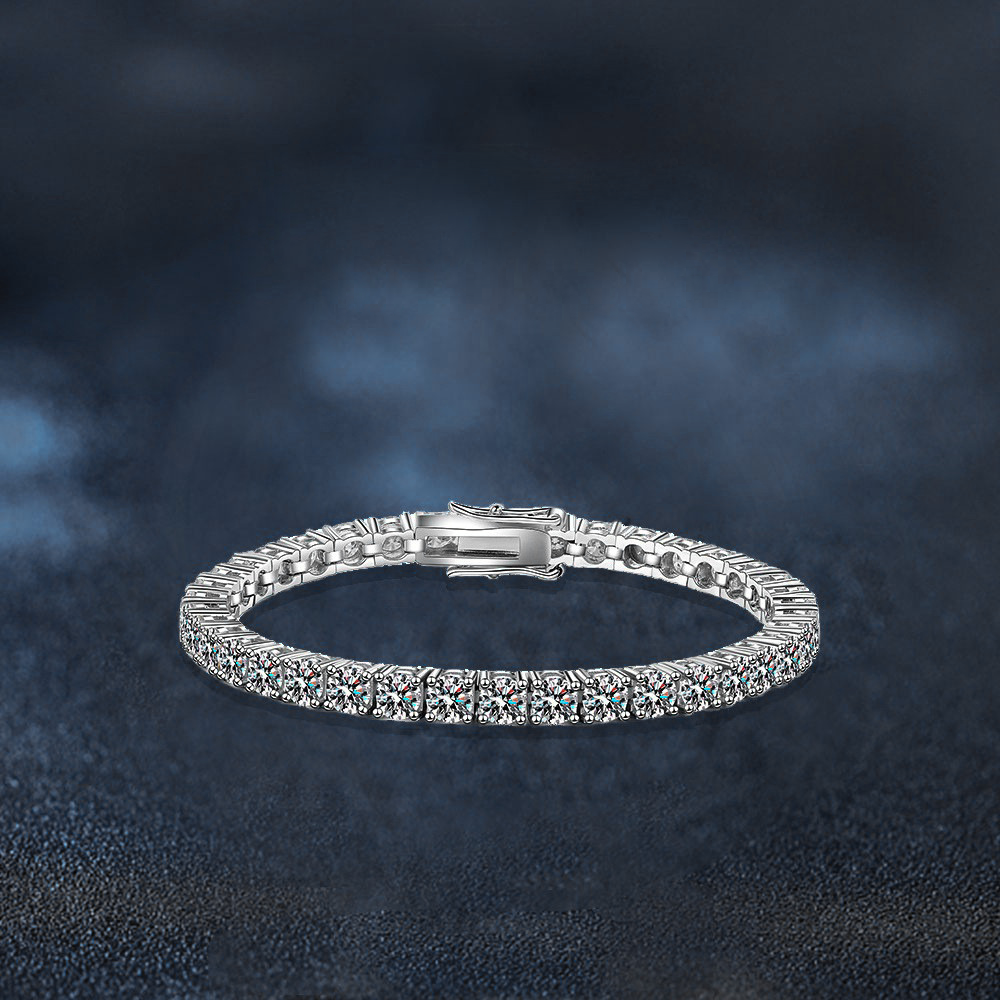 S925 Sterling Silver Moissanite Tennis Bracelet