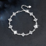 S925 Sterling Silver Moissanite Four-Leaf Clover Bracelet