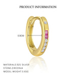 S925 Sterling Silver Zircon Huggie Earrings
