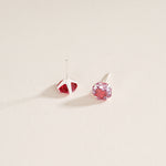 S925 Sterling Silver Octagonal Rose-Cut Zircon Stud Earrings