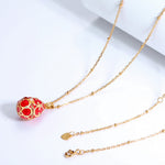 S925 Sterling Silver Plated 9K Gold Dripping Pattern White Zirconium Egg Necklace