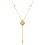 S925 Silver Plating 9K Gold Retro Petal Lace Natural Opal Necklace