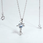 S925 Sterling Silver Sky Blue Topaz Planet Zircon Necklace