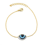 S925 Sterling Silver Retro Electroplated 14K Gold Devil's Eye Bracelet