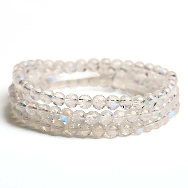 Natural Moonstone Three-Wrap Bracelet