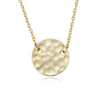 S925 Sterling Silver Convex round Necklace