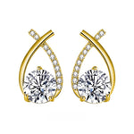 925 sterling silver fishtail crossed Moissanite earrings