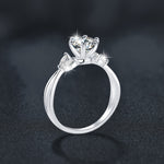 S925 Sterling Silver Floral Moissanite Ring