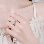 S925 Sterling Silver Floral Moissanite Ring
