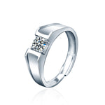 S925 Sterling Silver "Always By Your Side" Moissanite Couple Ring