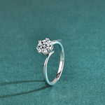 S925 Sterling Silver Snowflake Irregular Moissanite Engagement Ring